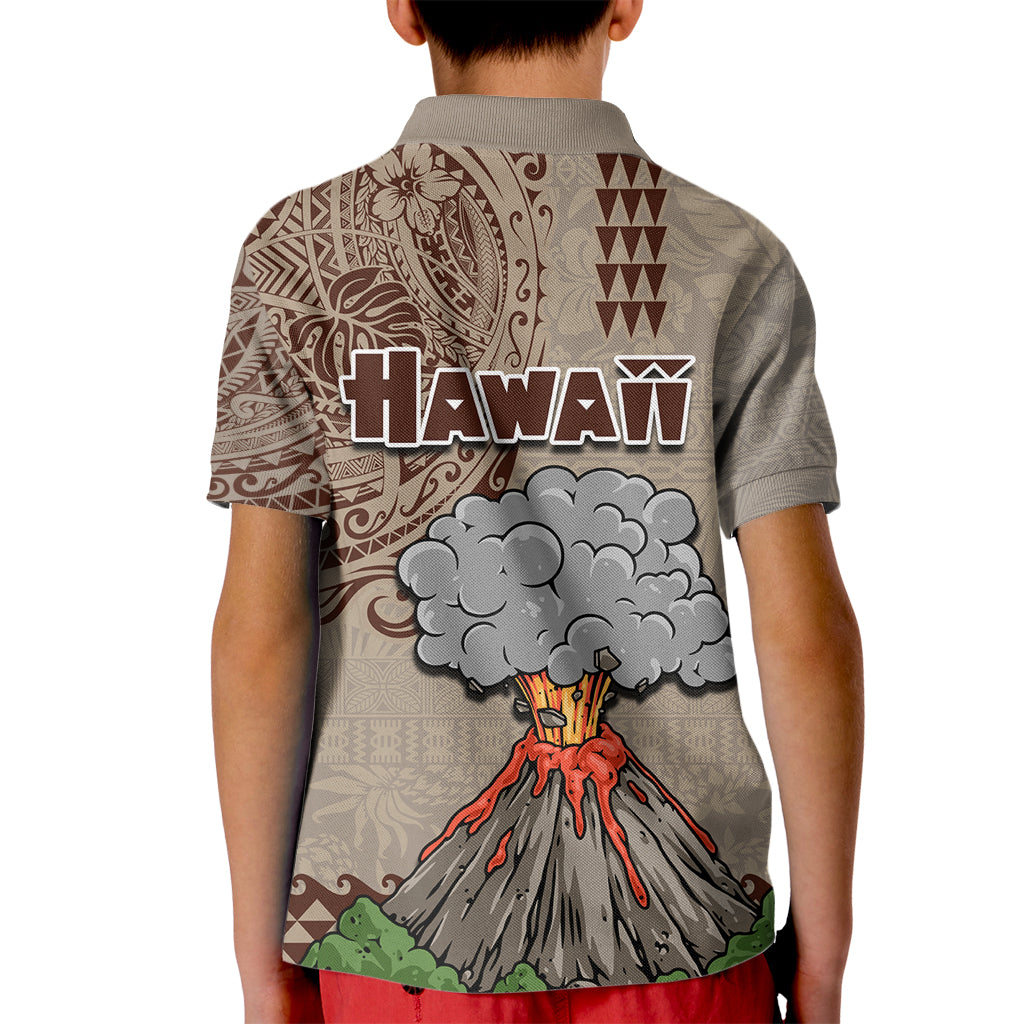 Hawaii Kid Polo Shirt Aloha Volcano Mix Kakau Hawaiian Tribal LT03 - Polynesian Pride