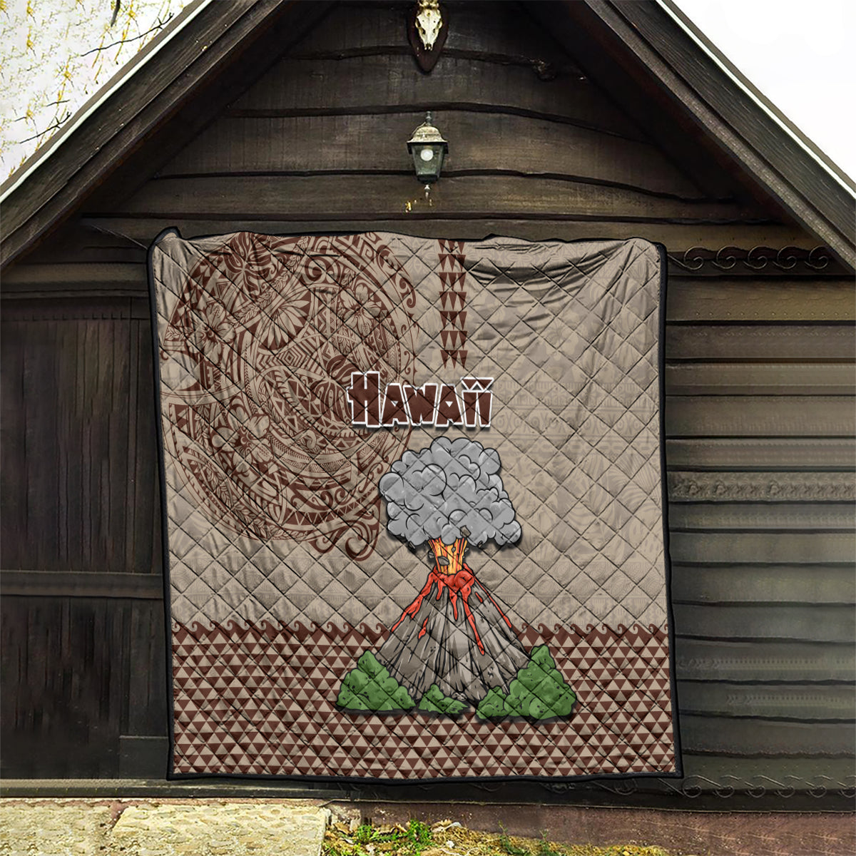 Hawaii Quilt Aloha Volcano Mix Kakau Hawaiian Tribal LT03 - Polynesian Pride