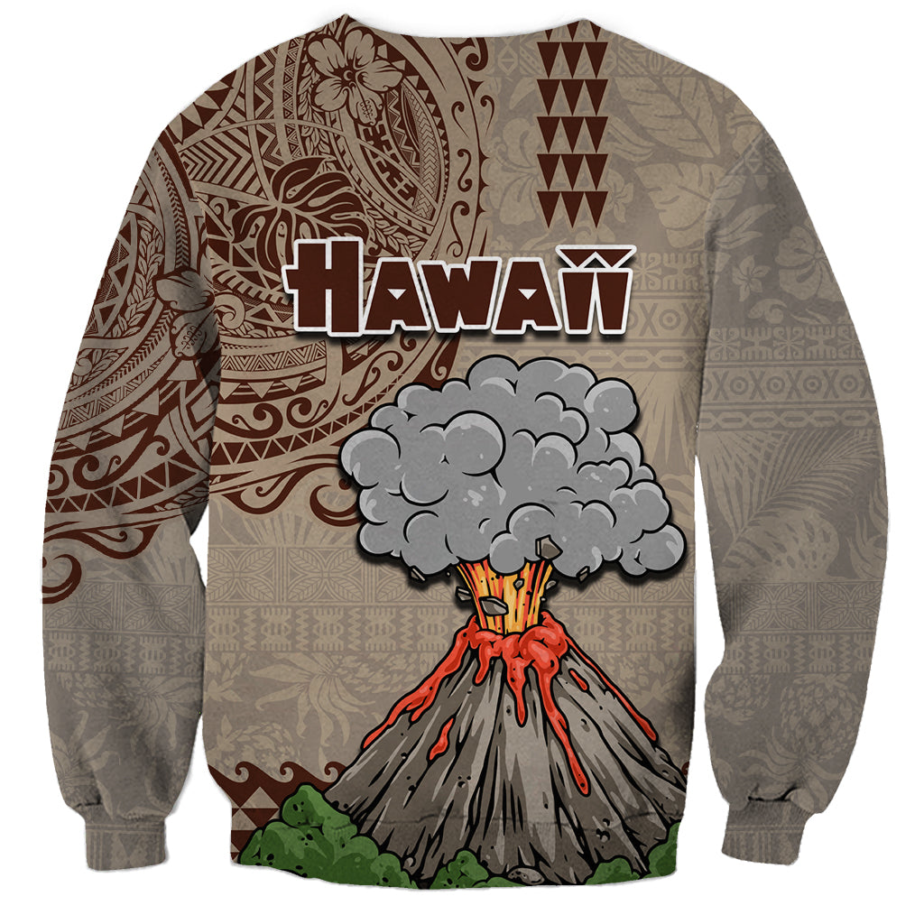 Hawaii Sweatshirt Aloha Volcano Mix Kakau Hawaiian Tribal LT03 - Polynesian Pride