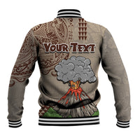 Aloha Volcano Custom Baseball Jacket Mix Hawaiian Kakau Tribal LT03 - Polynesian Pride