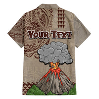 Aloha Volcano Custom Family Matching Off Shoulder Maxi Dress and Hawaiian Shirt Mix Hawaiian Kakau Tribal LT03 - Polynesian Pride