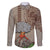 Aloha Volcano Custom Family Matching Summer Maxi Dress and Hawaiian Shirt Mix Hawaiian Kakau Tribal LT03 Dad's Shirt - Long Sleeve Beige - Polynesian Pride