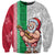 Custom Hawaii Mele Kalikimaka Sweatshirt Santa Playing Ukele Mix Kakau Pattern Xmas Style LT03 Unisex Red - Polynesian Pride
