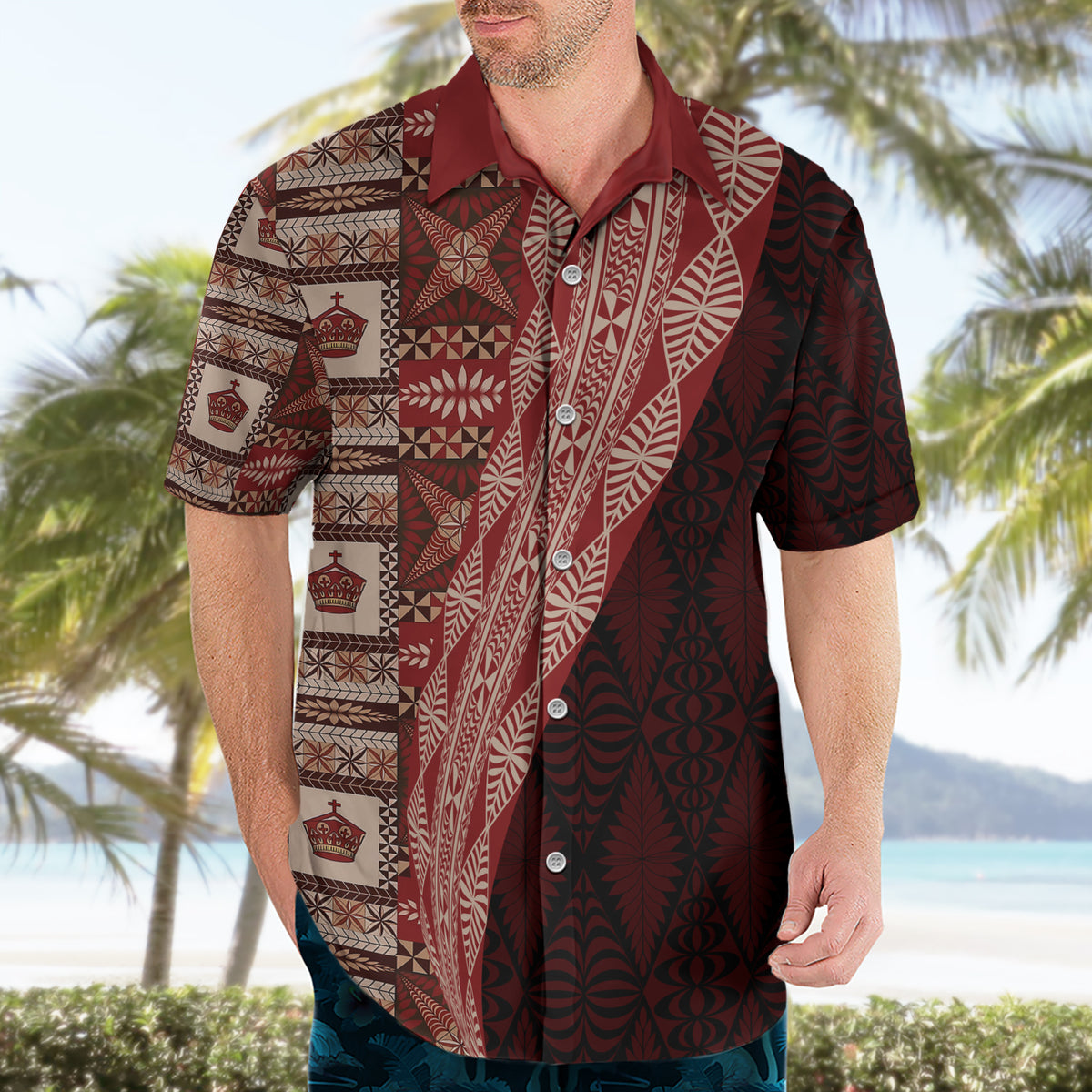 Tonga Fonulei and Ngatu Pattern Hawaiian Shirt LT03 - Polynesian Pride