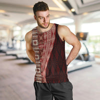 Tonga Fonulei and Ngatu Pattern Men Tank Top LT03 Red - Polynesian Pride