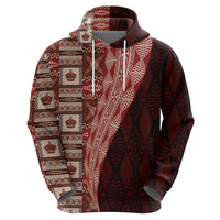 Tonga Fonulei and Ngatu Pattern Zip Hoodie LT03 - Polynesian Pride