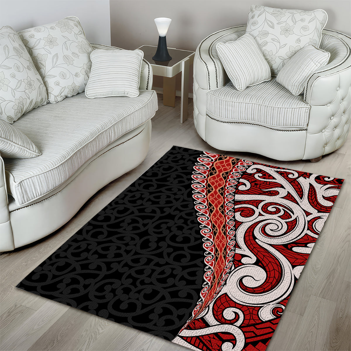 New Zealand Maori Stylized Koru Area Rug LT03 - Polynesian Pride