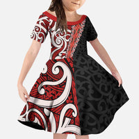 New Zealand Maori Stylized Koru Family Matching Long Sleeve Bodycon Dress and Hawaiian Shirt LT03