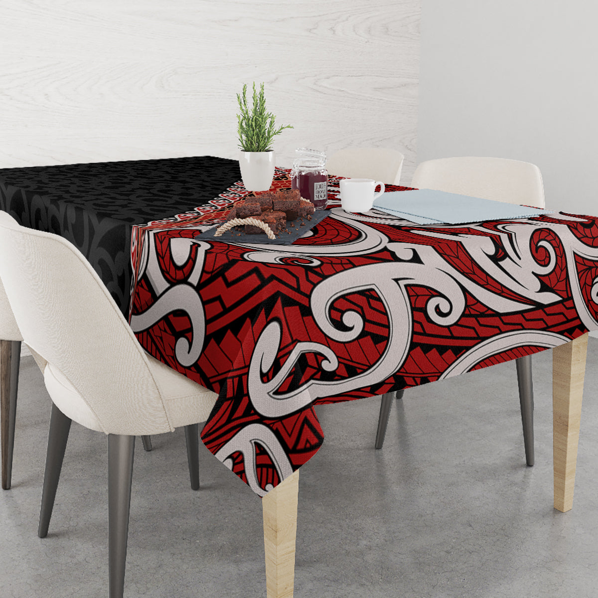 New Zealand Maori Stylized Koru Tablecloth LT03 - Polynesian Pride