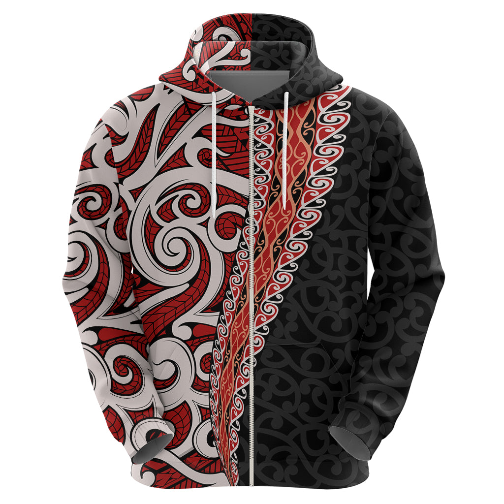 New Zealand Maori Stylized Koru Zip Hoodie LT03 - Polynesian Pride