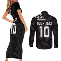 New Zealand Rugby Custom Couples Matching Short Sleeve Bodycon Dress and Long Sleeve Button Shirt The Champions Aotearoa