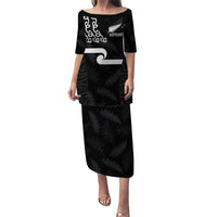 New Zealand Rugby Custom Puletasi The Champions Aotearoa LT03 Long Dress Black - Polynesian Pride
