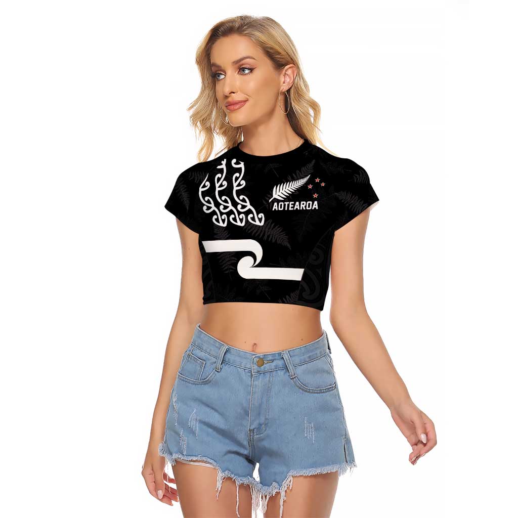 New Zealand Rugby Custom Raglan Cropped T Shirt The Champions Aotearoa