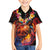 Hawaiian Turtle with Volcanic Eruption Family Matching Short Sleeve Bodycon Dress and Hawaiian Shirt Hibiscus Lei and Lava Flow an Abstract Texture