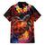 Hawaiian Turtle with Volcanic Eruption Family Matching Summer Maxi Dress and Hawaiian Shirt Hibiscus Lei and Lava Flow an Abstract Texture