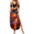 Hawaiian Turtle with Volcanic Eruption Family Matching Summer Maxi Dress and Hawaiian Shirt Hibiscus Lei and Lava Flow an Abstract Texture