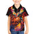 Hawaiian Turtle with Volcanic Eruption Hawaiian Shirt Hibiscus Lei and Lava Flow an Abstract Texture