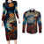 New Zealand Soldier ANZAC Day Couples Matching Long Sleeve Bodycon Dress and Long Sleeve Button Shirt Silver Fern Starry Night Style LT03 Blue - Polynesian Pride