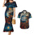 New Zealand Soldier ANZAC Day Couples Matching Mermaid Dress and Hawaiian Shirt Silver Fern Starry Night Style LT03 Blue - Polynesian Pride