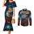 New Zealand Soldier ANZAC Day Couples Matching Mermaid Dress and Long Sleeve Button Shirt Silver Fern Starry Night Style LT03 Blue - Polynesian Pride