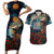 New Zealand Soldier ANZAC Day Couples Matching Short Sleeve Bodycon Dress and Hawaiian Shirt Silver Fern Starry Night Style LT03 Blue - Polynesian Pride