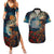 New Zealand Soldier ANZAC Day Couples Matching Summer Maxi Dress and Hawaiian Shirt Silver Fern Starry Night Style LT03 Blue - Polynesian Pride