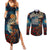 New Zealand Soldier ANZAC Day Couples Matching Summer Maxi Dress and Long Sleeve Button Shirt Silver Fern Starry Night Style LT03 Blue - Polynesian Pride