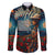 New Zealand Soldier ANZAC Day Family Matching Mermaid Dress and Hawaiian Shirt Silver Fern Starry Night Style LT03 Dad's Shirt - Long Sleeve Blue - Polynesian Pride