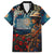 New Zealand Soldier ANZAC Day Family Matching Off Shoulder Long Sleeve Dress and Hawaiian Shirt Silver Fern Starry Night Style LT03 Dad's Shirt - Short Sleeve Blue - Polynesian Pride