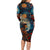 New Zealand Soldier ANZAC Day Long Sleeve Bodycon Dress Silver Fern Starry Night Style LT03 - Polynesian Pride