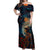 New Zealand Soldier ANZAC Day Off Shoulder Maxi Dress Silver Fern Starry Night Style LT03 Women Blue - Polynesian Pride