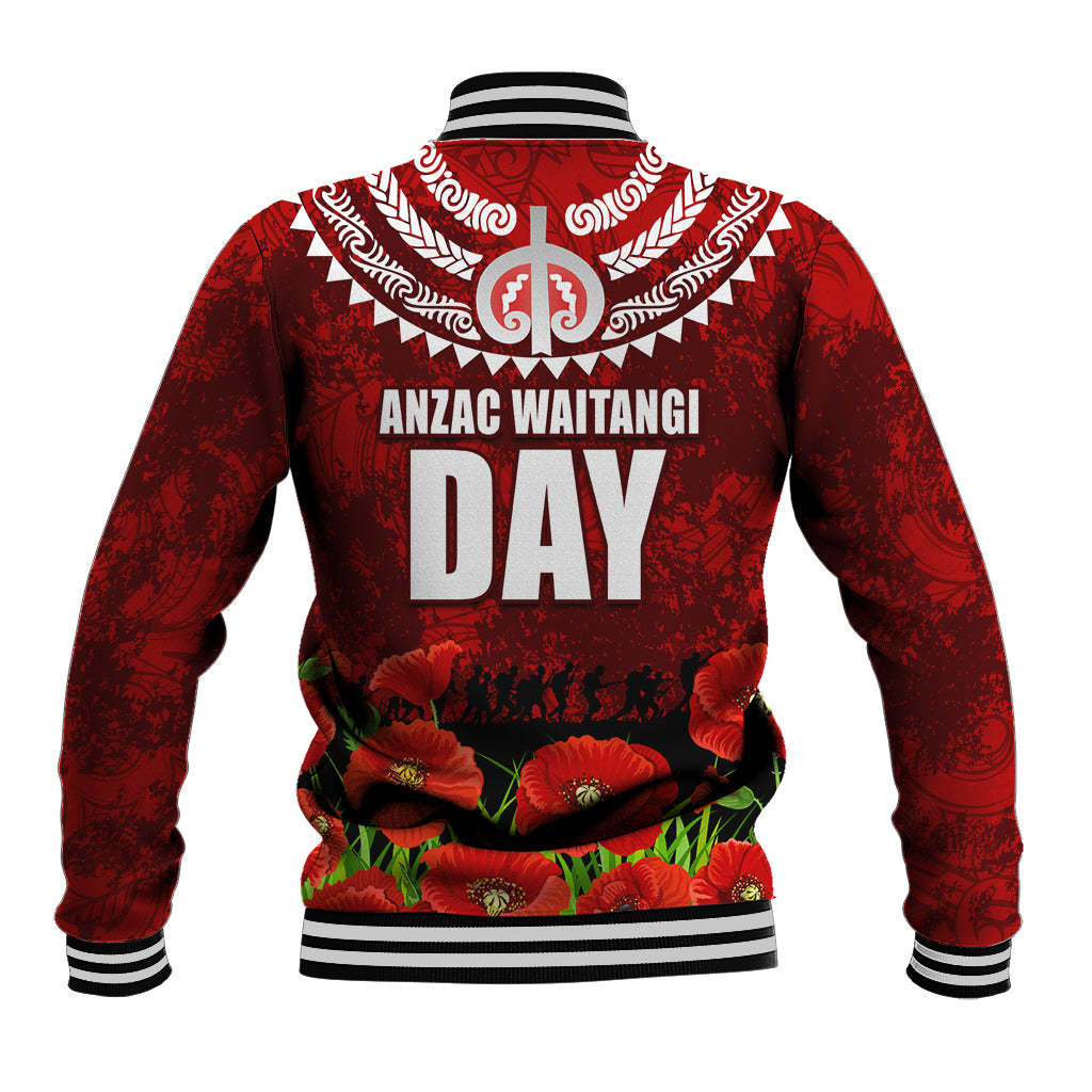 New Zealand ANZAC Waitangi Day Baseball Jacket Hei Tiki and Soldier LT03 - Polynesian Pride
