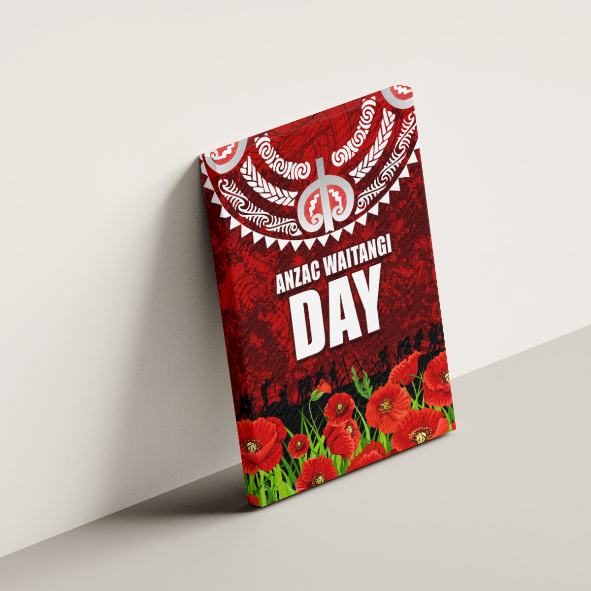 New Zealand ANZAC Waitangi Day Canvas Wall Art Hei Tiki and Soldier LT03 - Polynesian Pride