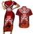 New Zealand ANZAC Waitangi Day Couples Matching Short Sleeve Bodycon Dress and Hawaiian Shirt Hei Tiki and Soldier LT03 Red - Polynesian Pride