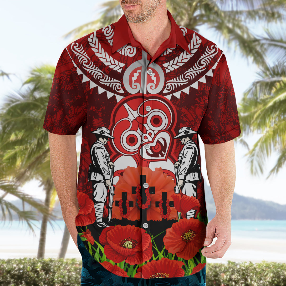 New Zealand ANZAC Waitangi Day Hawaiian Shirt Hei Tiki and Soldier LT03 - Polynesian Pride