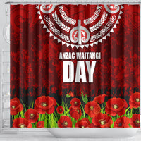 New Zealand ANZAC Waitangi Day Shower Curtain Hei Tiki and Soldier LT03 - Polynesian Pride
