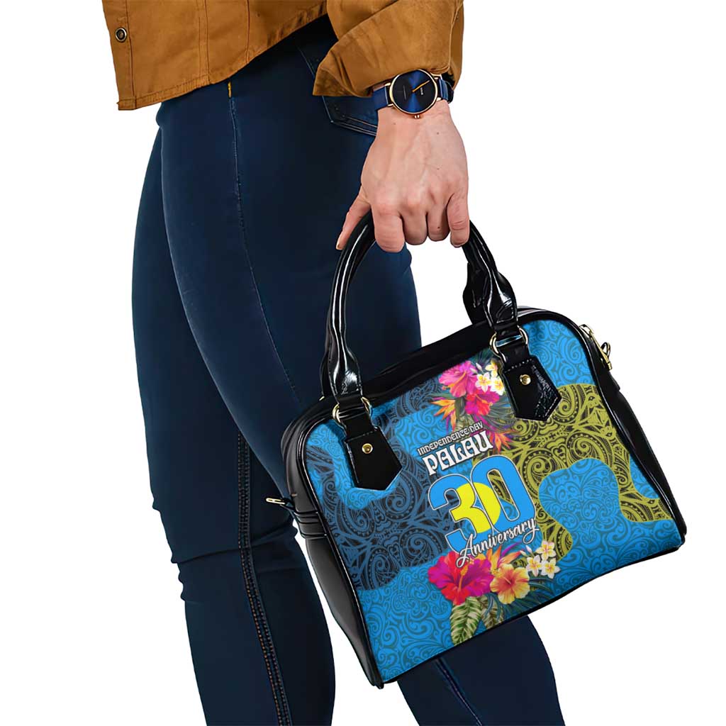 Palau Independence Day Shoulder Handbag 1st October 30th Anniversary Polynesian Jungle Flower
