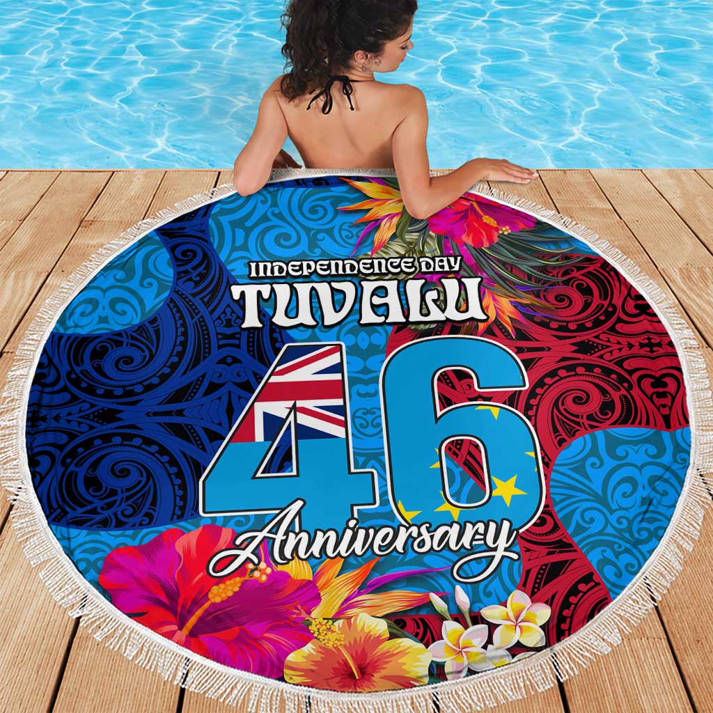 Tuvalu Independence Day Beach Blanket 1st October 46th Anniversary Polynesian Jungle Flower