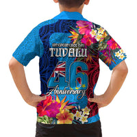 Tuvalu Independence Day Family Matching Tank Maxi Dress and Hawaiian Shirt 1st October 46th Anniversary Polynesian Jungle Flower LT03 - Polynesian Pride