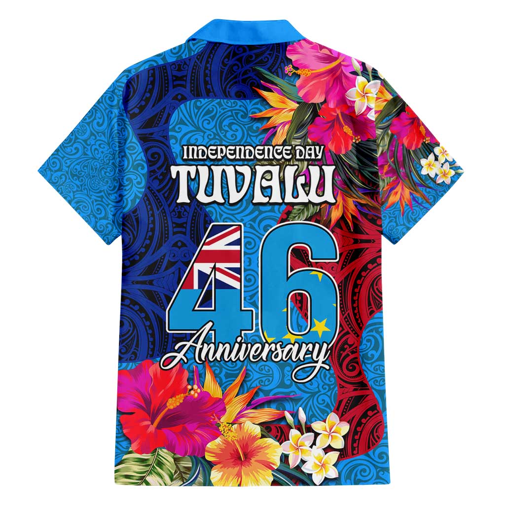 Tuvalu Independence Day Family Matching Tank Maxi Dress and Hawaiian Shirt 1st October 46th Anniversary Polynesian Jungle Flower LT03 - Polynesian Pride