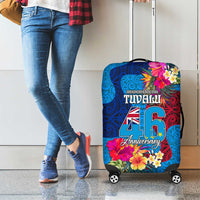 Tuvalu Independence Day Luggage Cover 1st October 46th Anniversary Polynesian Jungle Flower LT03 - Polynesian Pride