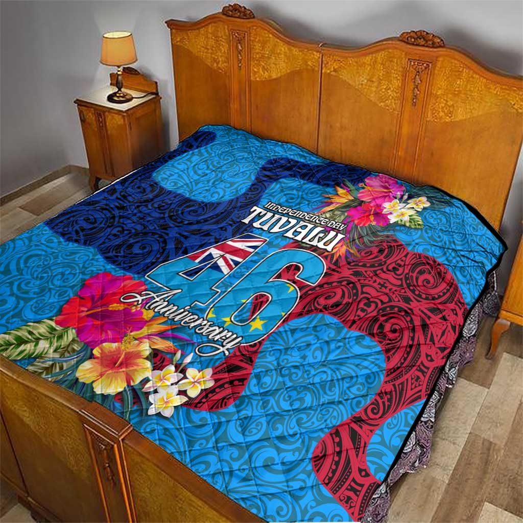 Tuvalu Independence Day Quilt 1st October 46th Anniversary Polynesian Jungle Flower LT03 - Polynesian Pride