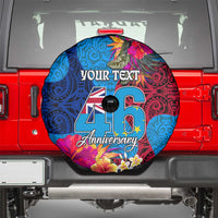 Personalised Tuvalu Independence Day Spare Tire Cover 1st October 46th Anniversary Polynesian Jungle Flower LT03 - Polynesian Pride