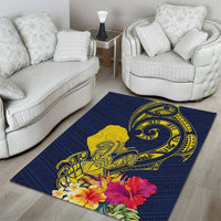 Niue Independence Day Area Rug Hiapo Pattern Hibiscus Plumeria and Uga LT03 - Polynesian Pride