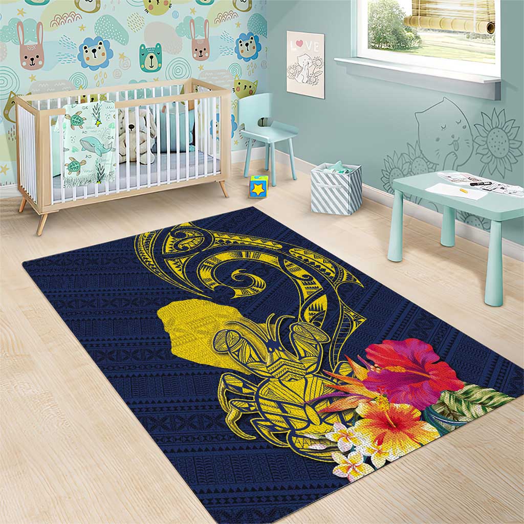 Niue Independence Day Area Rug Hiapo Pattern Hibiscus Plumeria and Uga LT03 - Polynesian Pride