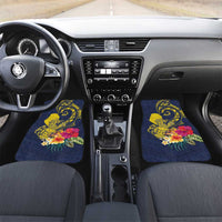 Niue Independence Day Car Mats Hiapo Pattern Hibiscus Plumeria and Uga