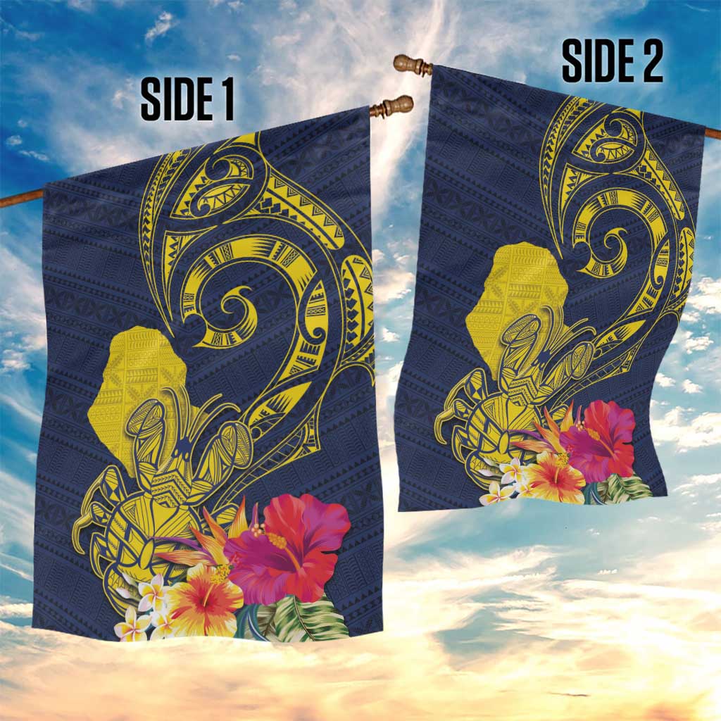 Niue Independence Day Garden Flag Hiapo Pattern Hibiscus Plumeria and Uga