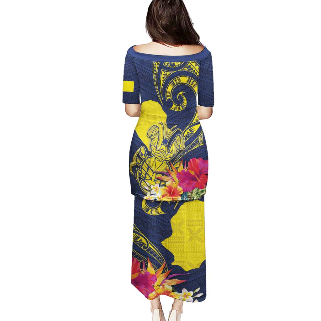 Niue Independence Day Puletasi Hiapo Pattern Hibiscus Plumeria and Uga