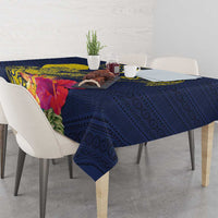 Niue Independence Day Tablecloth Hiapo Pattern Hibiscus Plumeria and Uga