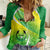 Enga Mioks Rugby Women Casual Shirt Papua New Guinea Polynesian Tattoo LT03 Female Green - Polynesian Pride